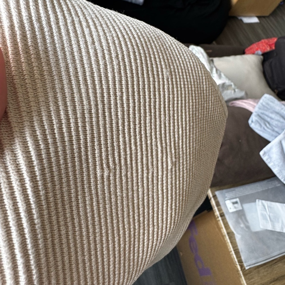 Aritzia Babaton one shoulder ribbed tank top in white - Picture 6 of 6